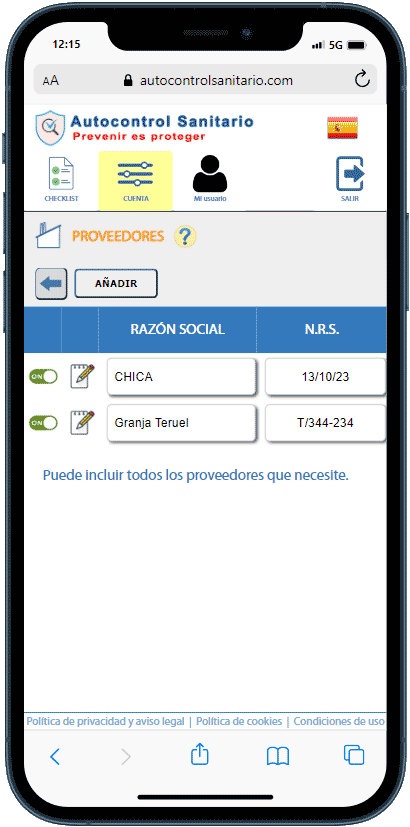 proveedores